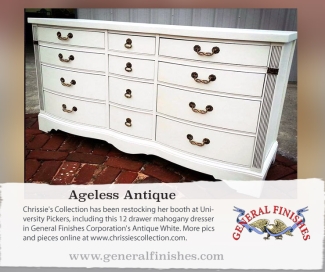 dresser refinished using antique white milk paint