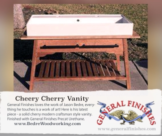 cherry vanity finished with precat urethane